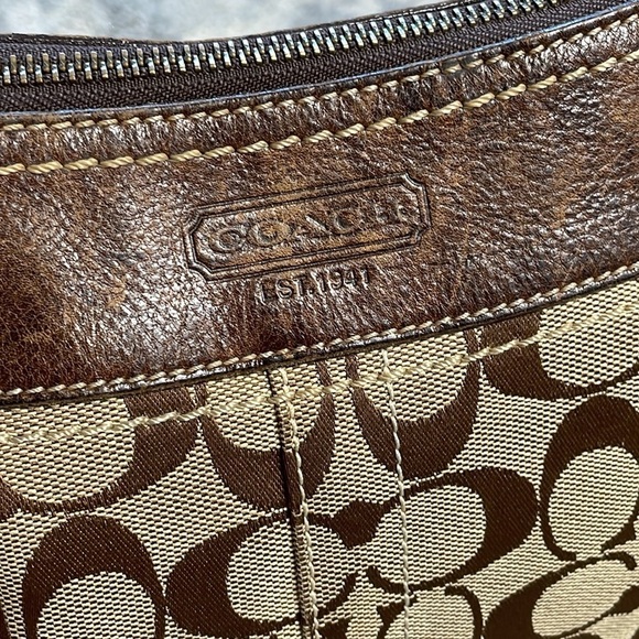 Coach Legacy Signature Monogram Shoulder Bag Purse Messenger Brown Beige 10403 - Picture 5 of 15